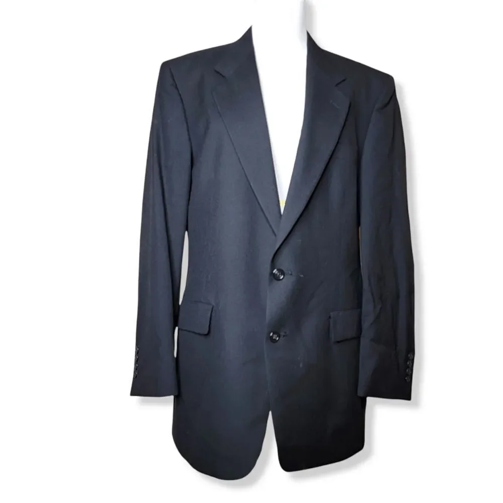 Roundtree & Yorke Dillard's Double Button Suit Jacket Black